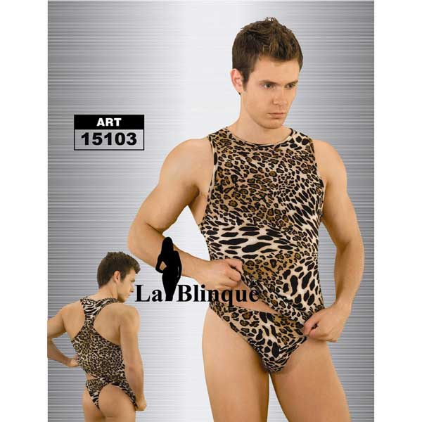 Leopar Desenli Yzc Atlet ve Tanga Seksi Erkek amar Takm ART-15103