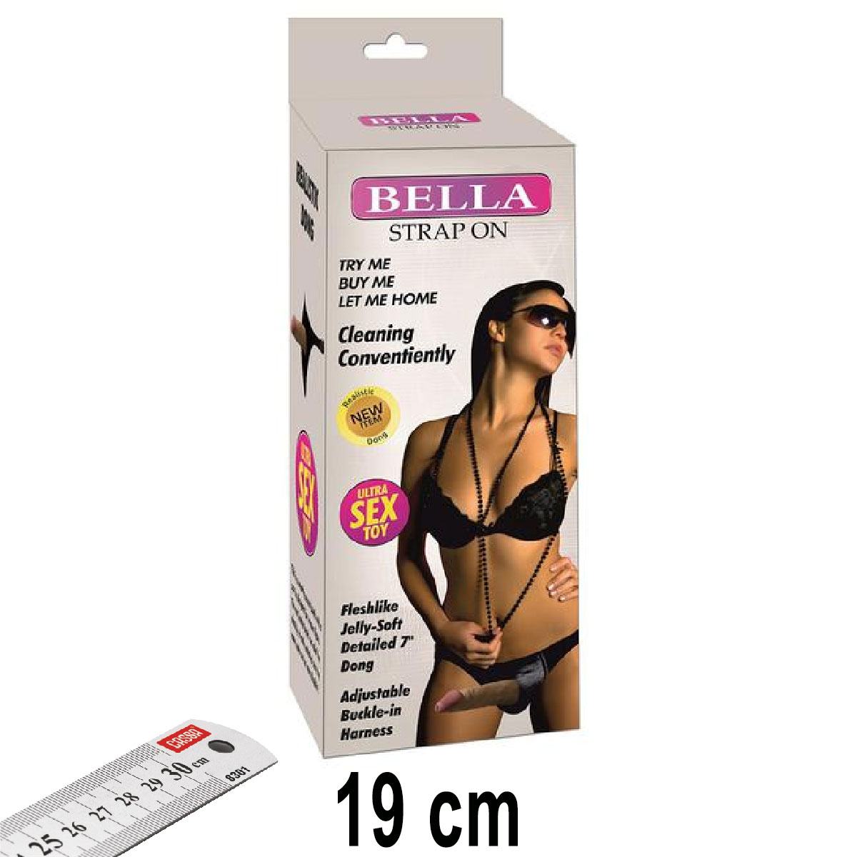 Bella Strapon 19 cm Boy 3 cm ap Uyarc Yzeyli Realistik Protez Penis AL-3027-1