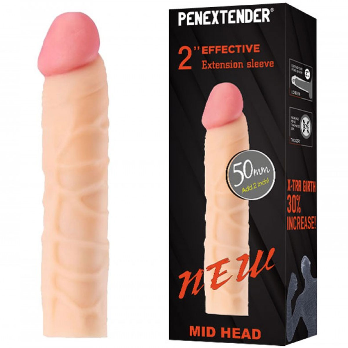 Penextender Realistik Et Dokulu 5 cm Uzatmal 17 cm Penis Klf C-0082