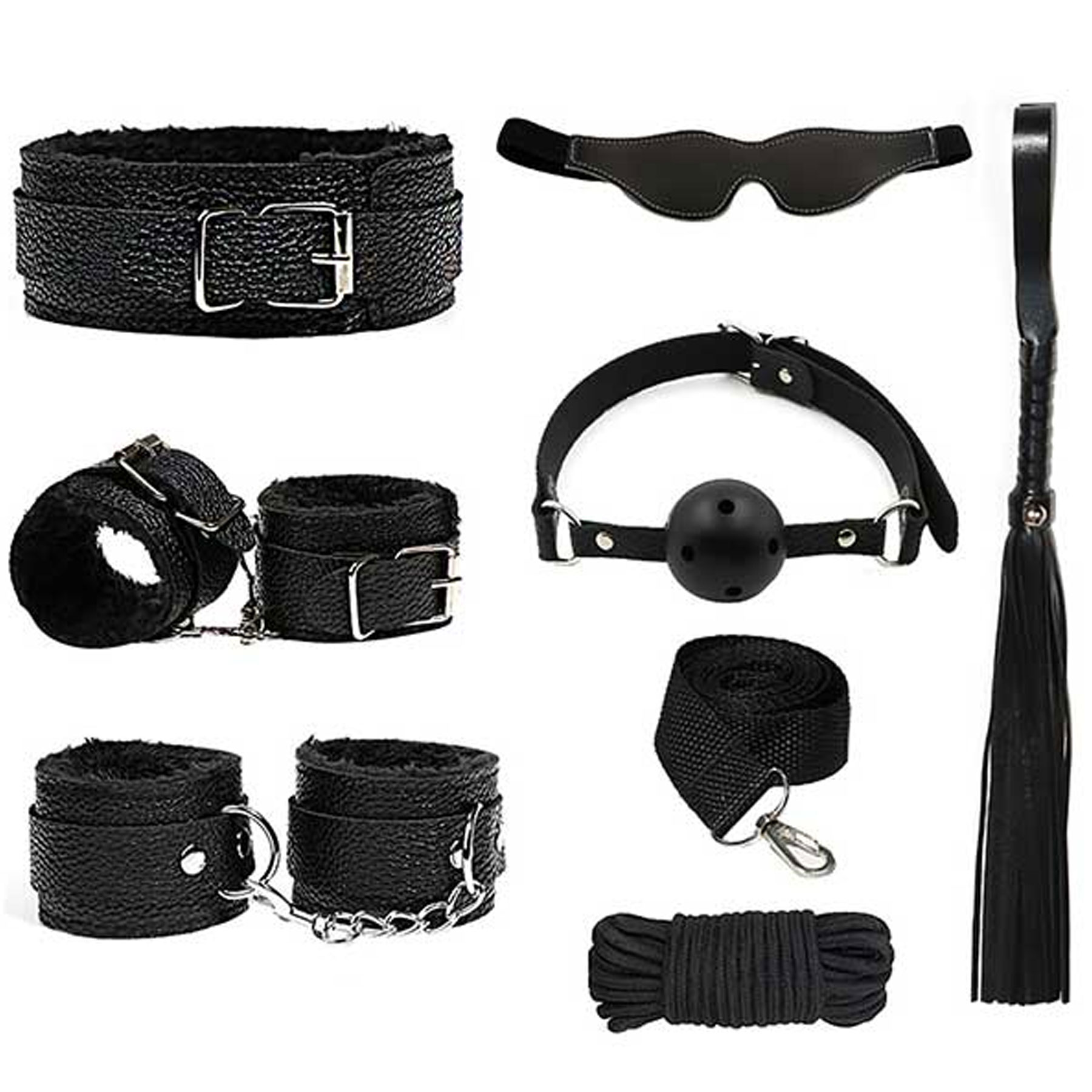 7 Para Siyah Renk Bdsm Feti Set C-CAMSMS2