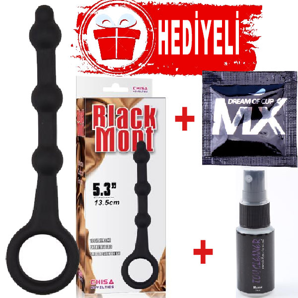 17.9 cm Boumlu Anal Top - Siyah Renk - Black Mont C-CH3036