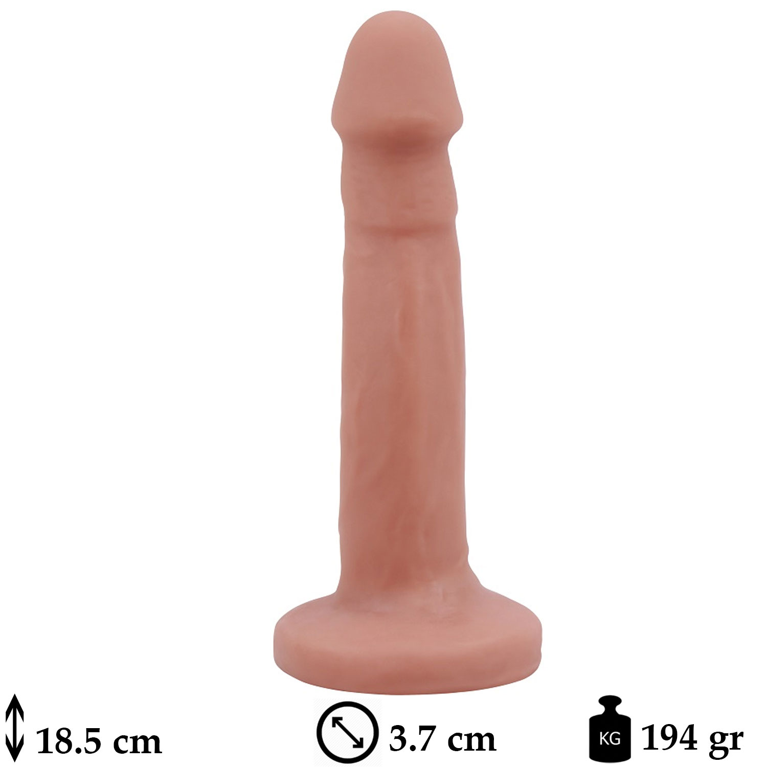 18.5 cm Boy 3.7 cm ap Gereki ift Katmanl Et Dokulu Suni Penis C-CH7293