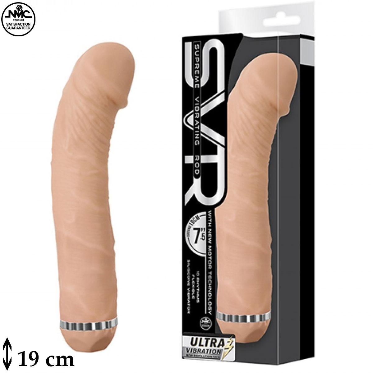 SVR Ultra 19 cm Boy 3.6 cm ap G Noktas Uyarcl Bklebilir Titreimli Su Geirmez Realistik Vibratr C-N7134