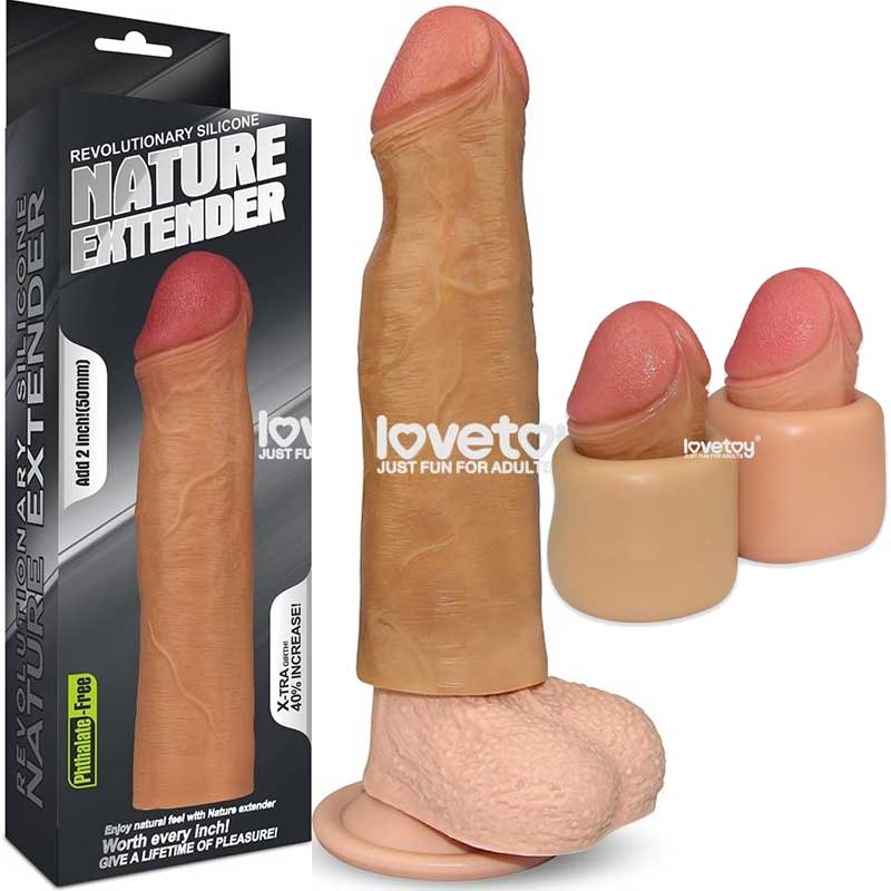 Nature Extender Esmer Renk Penisi 5 cm Daha Uzun %40 Daha Kaln Gsteren 17,78 cm Boyunda Realistik Et Dokulu Penis Klf L-LV4213F