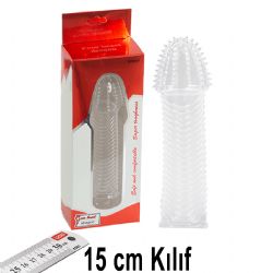 Trtkl Zevkli effaf Penis Klf - Anal ve Vajinal Uyarlarla 15 cm Uzunluk AL-377-red