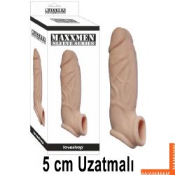 Maxxmen Sleeve 5 cm Uzatmal Testis Kelepeli Realistik Et Dokusunda Penis Klf AL-LS518-C