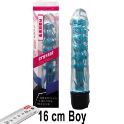 Crystal 16 cm Boy Mavi Renk Vibratr ve Zevk Klf Seti AL-Q028