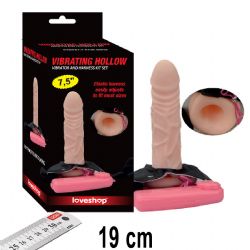 Wibrating Hollow 19 cm Boy Titreimli Kaln Damarl i Bo Belden Balamal Protez Penis AL-Q030-NEW