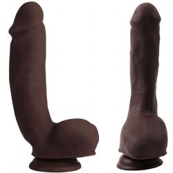 ok Gereki i Kkrdakl Byk Kaln Zenci Penisi 21 cm Boy 4.5 cm ap Testisli Vantuzlu Realistik Siyah Dildo C-CH7810