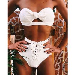 zel Tasarm Beyaz Bikini Takm MS4126