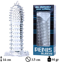 Penis Sleeve 14 cm boy 3,8 cm ap Sper Trtkl Bayan Uyarc effaf Penis Klf L-B1002