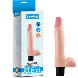 18 cm Boy 4 cm ap Su Geirmez Hareketli Titreimli Bklebilir Testisli Realistik Penis L-LT1012