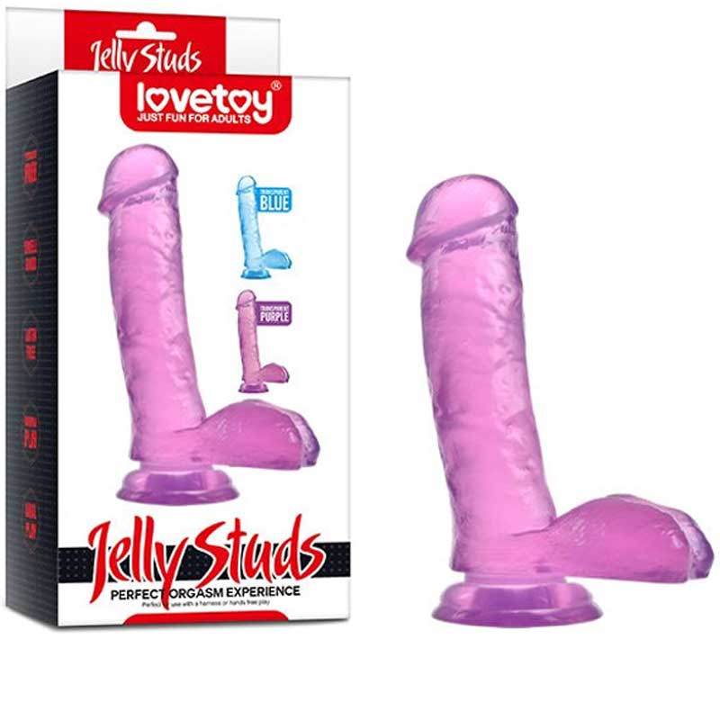 Jelly Studs 17.5 cm Testisli Vantuzlu Pembe Jel Penis L-LV1070P